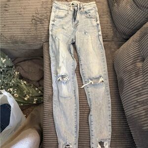 Distressed Light Blue Women's Jeans